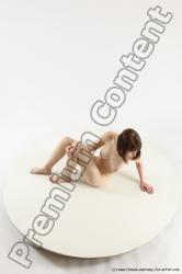 Nude Woman White Sitting poses - ALL Slim medium brown Sitting poses - on knees Multi angle poses Pinup